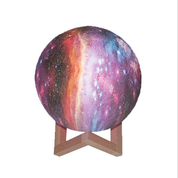 3D 10cm Månelampe, LED Natlampe 16 farver Touch Moon Li