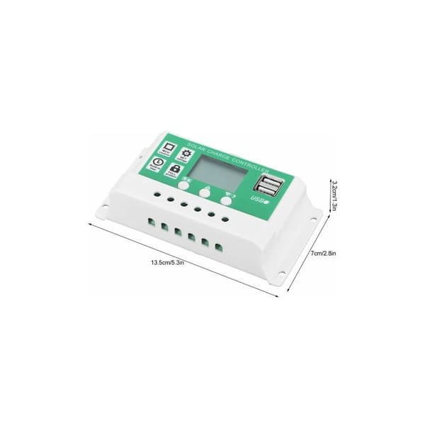 LCD-skjerm solcelleregulator, 30A justerbar solcellepanelregulator, 12V 24V MPPT ladekontrollertilbehør