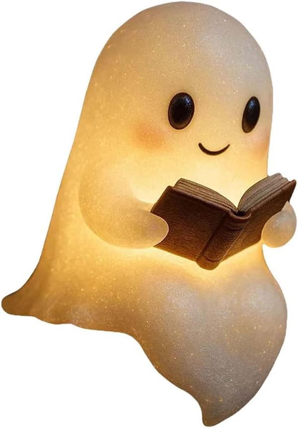 Halloween-dekorasjoner, lysende spøkelsesstatuer for skrivebord og stuedekorasjoner