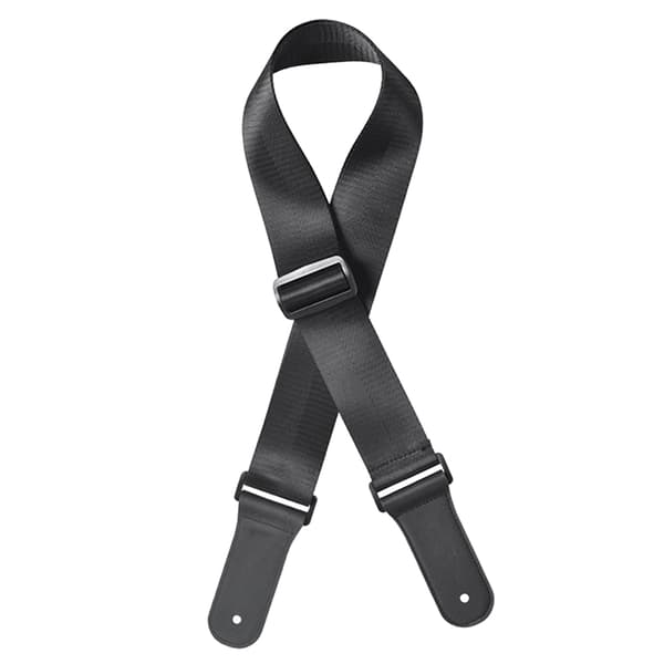 Guitarrem Akustisk Elbas Ukulele Nylonbælte Justerbart Toplæderhoved (Sort)