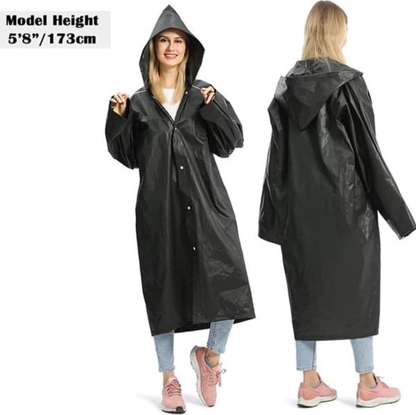 Raincoat - Eva Poncho with hood - 1 pc - Long model - Hat with drawstring - Unisex - Waterproof - Lightweight - Bicycle poncho - Rain poncho ...