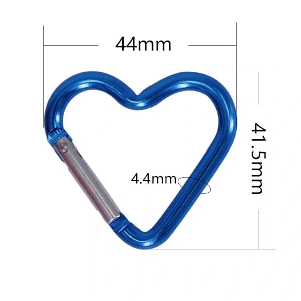 2 st Hjärtformade Nyckelring Karbinhake Klättring Hängande Snäpp Nyckelring Clip Blå Blå Blue