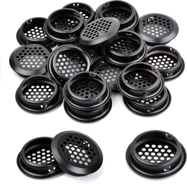 20 stk - ventilationsgitter - 35 mm - ventilationsåbninger i rustfrit stål