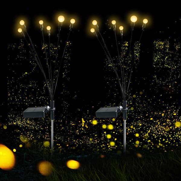 Pakke Firefly Solcellelamper Utendørs Solcellelamper Hagelamper - Blomst Fi