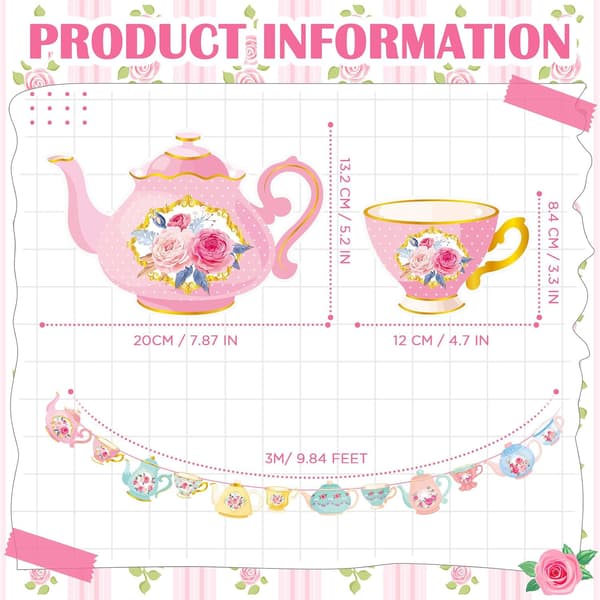 5 kpl vintage-teekutsukoristebanneri, kaksipuolinen tuotepakkausmäärä - item_package_quantity