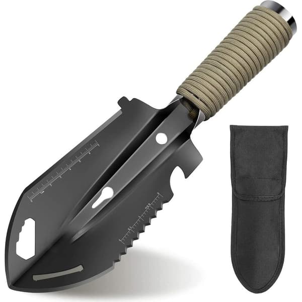Backpack Digging Tool, Camping Hand Digger, Lightweight Digging Tool for Hiking, Small Multifunction Pot with Carry Bag for Digging, Metal Detecting, White White