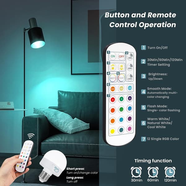 Remote Control Rechargeable Lamp, Wireless Puck Light Dimmable Magnetic, Three Color Lights, For Non-Wired Wall Lamp, 2-pack
