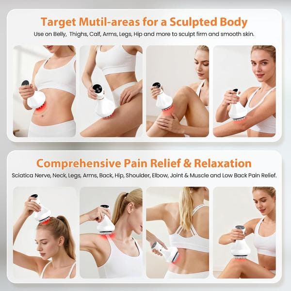 4-i-1 Lymfedrænage Massager - Dybdegående Massage til Krop & Cellulite