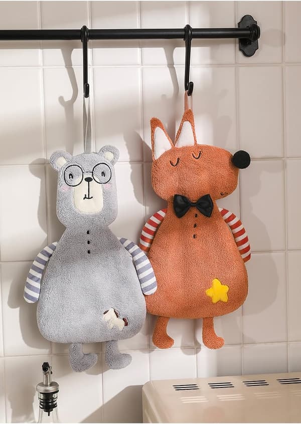 Cute Animal Hanging Forest Towel Hand Drying Kitchen Instant Cleaning Cloth