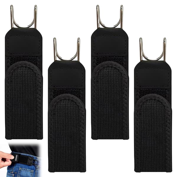 4-pack osynligt elastiskt bälte med metallkrokar, bälte utan spänne, unisex stretchbälte utan spänne för män och kvinnor, för-FA-