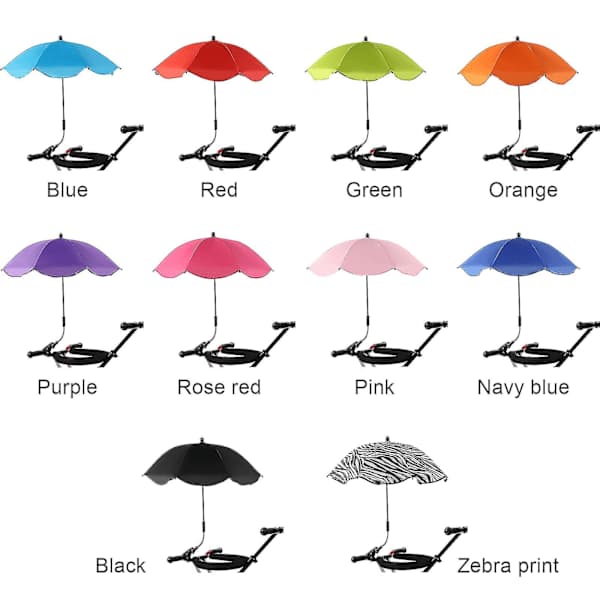 Portable Beach Umbrella with UV Protection and Universal Clamp for Chairs, Strollers, Golf Carts and Wheelchairs Rose Red