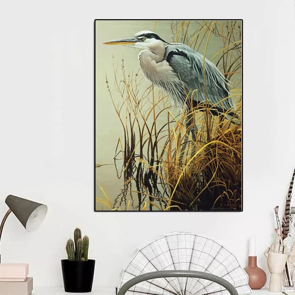 MH-(30x40cm)5d DIY AB Diamantmaling Stor Blå Hegre Ser F