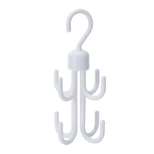 Storage Hanger Multifunctional Strong Bearing Capacity Space-saving 4 Hooks Rotatable Stable Wardrobe Organizer for Tie Belt