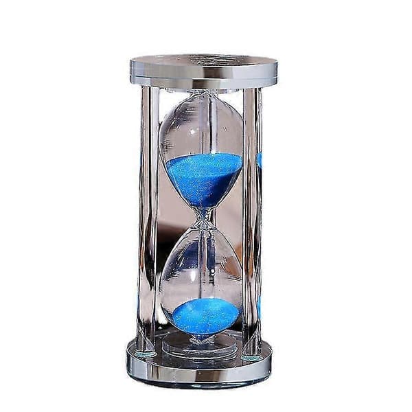 Transparent Krystal Timeglas Timer Sand Ur Håndværk Glas Dekoration, 30 Minutter Blå