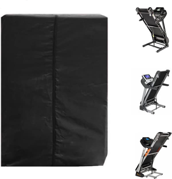 Svart - Foldbart løbebåndsdækken, 420D vindtæt, regntæt, foldbart