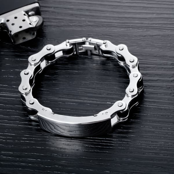 Herre Biker Armbånd Rustfrit Stål Motorcykel Cykelkæde Armbånd 21 cm
