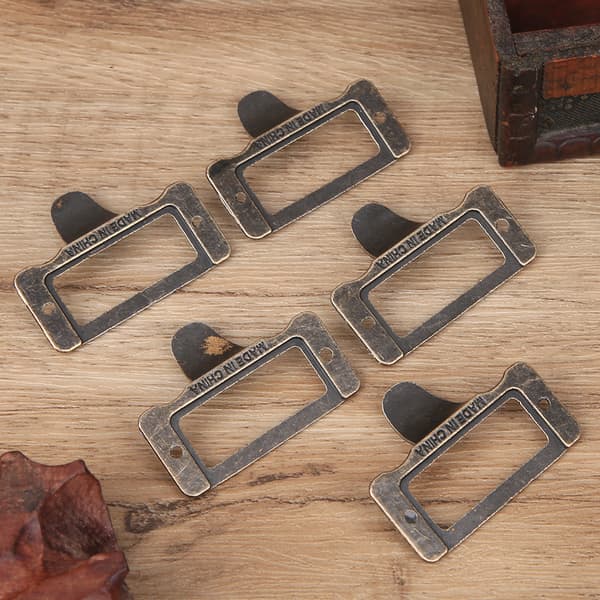6PCS Bronze Label Handle Filename Card Holder Medicine Cabinet Handle