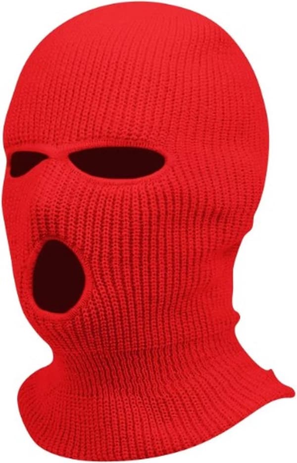 Warm Balaclava - Stretchable - One Size - Balaclava - Motorcycle - 3-Hole - Face Mask - Red