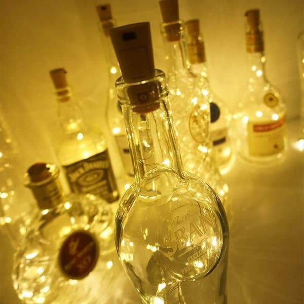 LED Bottle String Lights 10 Pcs 1M 10 LED Flexible Copper Wire String Lights for Halloween Christmas Party Wedding Garden Decoration