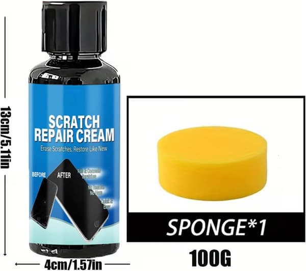 smartphone Kratzer repair with as complete quick solution 100g+sponge - 100g+schwamm