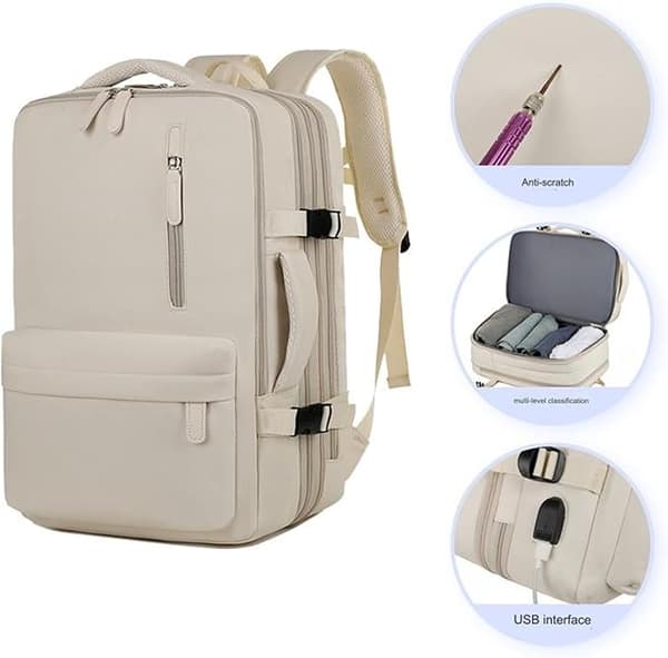 Cabin Backpack 40x30x20 cm - Laptop Travel Backpack for Men & Women (Black)