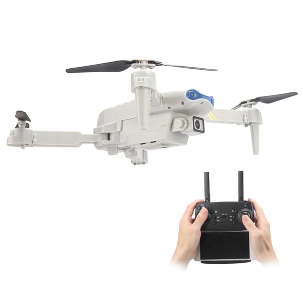 Fjernkontroll 4K-kamera drone sammenleggbar 4-akslet RC Quadcopter modellleketøy med LED-lys Dobbelt kamera 0.1 0.1