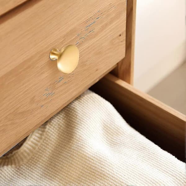 8-pack Aluminum Alloy Cabinet Knobs, Round Drawer Pulls with Screws for Kitchen Cabinets, Dressers, Gold 29 x 26 mm