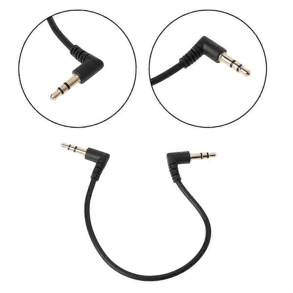 90 graders retvinklet 3,5 mm han-til-han stereo lydkabel til bil AUX