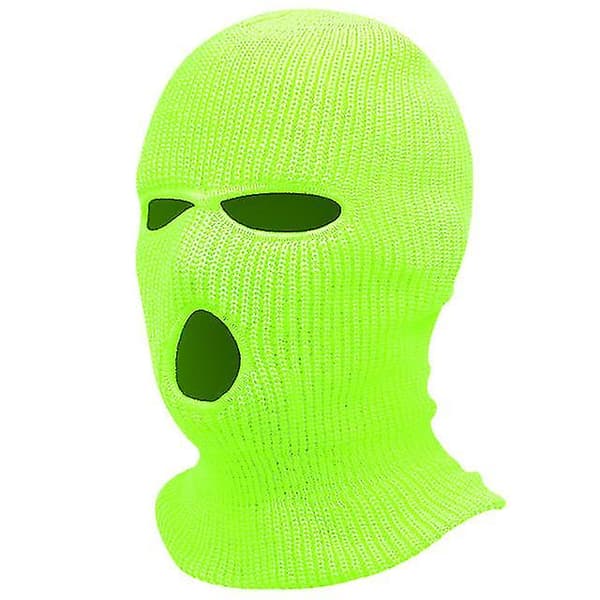 3-hulls Vinter Varm Unisex Balaclava Maske (Lysegrønn)