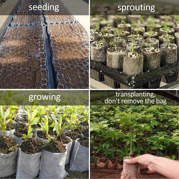 400 Pieces Biodegradable Seed Bags, Woven Planters