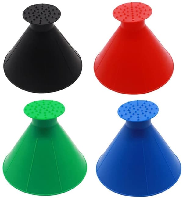 4 Pieces Ice Scraper Magic Ice Scraper for Car Windshield Windscreen Ice Cone Refueling Funnel Snow Shovel Wiper Blade Round Scraper[GKS]