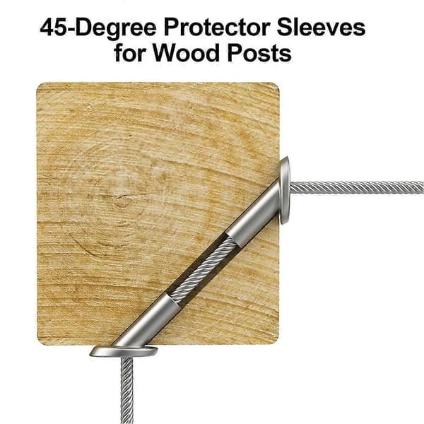 40-pack Angled Protector Sleeves, Wood Post Protector Stair Railing Cable 3/16, 45 Degrees