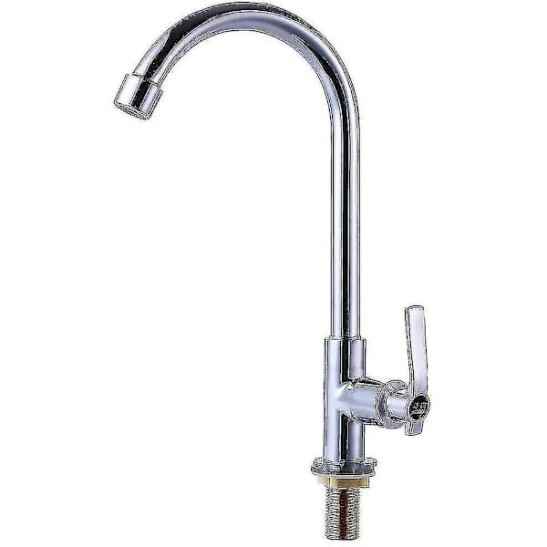 Kalltvannsvaskkran Ettgreps Ett-hullsmontering Høy Buesvingbar Dekkmontert Rustfritt Stål Barkran