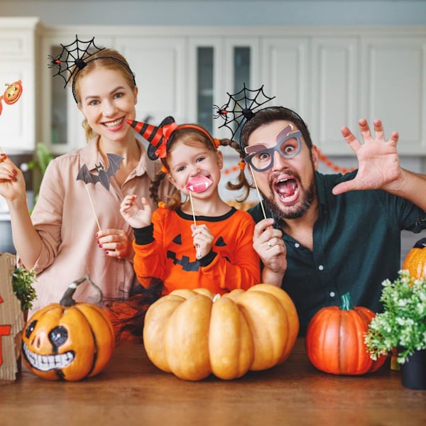 Halloween-hämähäkkipääpanta aavekurpitsalla, cosplay-paholaisen pääpanta, festivaali-pääkoriste, cosplay-pääkatos