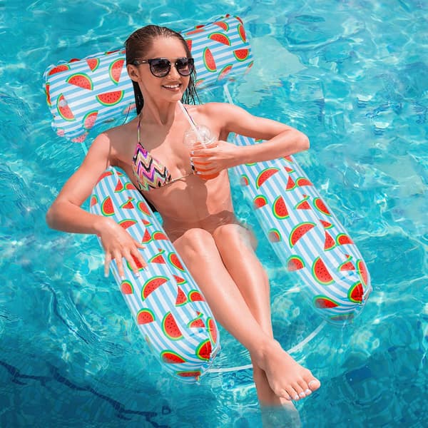 Pool Float Vattenhängmatta, Flytande Stol för Simbassäng vattenmelon watermelon