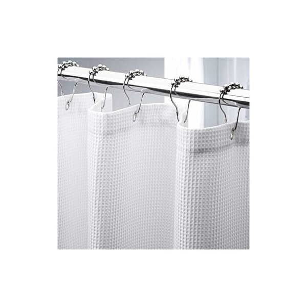 180*200cm Extra Long Waffle Shower Curtain, Extra Thick Fabric Sh