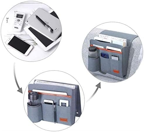 Felt Bedside Caddy, Bed Organizer Hanging Storage Bag, for Bottle, Magazines, Remote Control, Phone, Tablets and Books