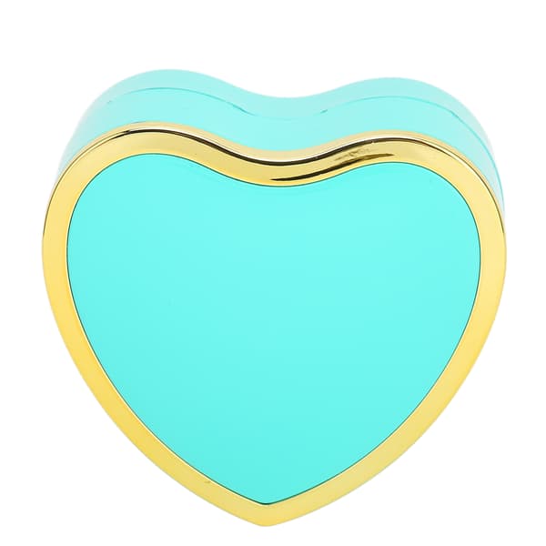 Heart-shaped Ring Box Elegant Stylish Jewelry Display Gift Box with LED Light for Engagement Wedding Cyan