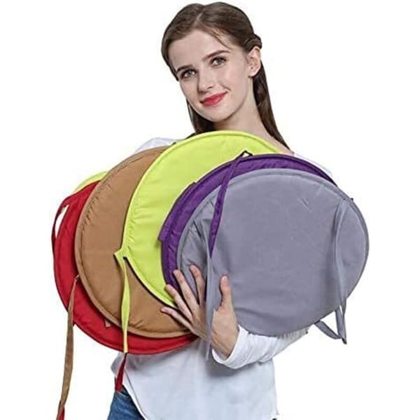 Sæt med 4 runde stolehynder til spisebord og stole med snøre, 38 cm (lyserød)（FMY）