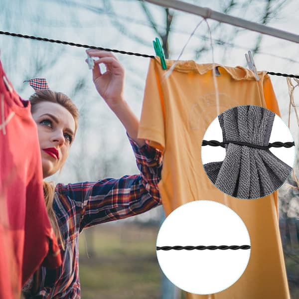 Elastisk vaskesnor, 2-delt sæt med 1,5m+3m rejsetøjsnor, p