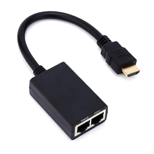 HDMI-forlænger over RJ45 CAT5e/CAT6 LAN Ethernet op til 30M, 1080P Repeater