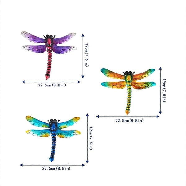 3 Pcs Dragonfly Wall Decoration Metal Dragonfly Wall Decor Decorations