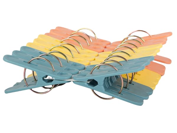 Clothes pegs plastic 18-pack - Strong frogs for laundry 110