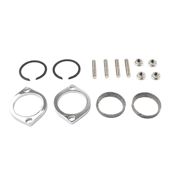 Exhaust Flange Installation Kit Flanges Gaskets Nuts Washers for Harley Silver Silver
