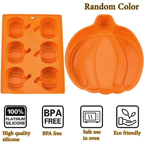 Halloween silikoneforme - græskar, 3D-kage, chokolade, non-stick bageform