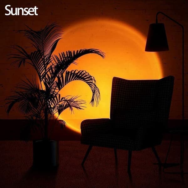 Sunset Projection Lamp LED Night Light Projector, USB Photography Lights 180° Rotation for Bedroom Studio Decor