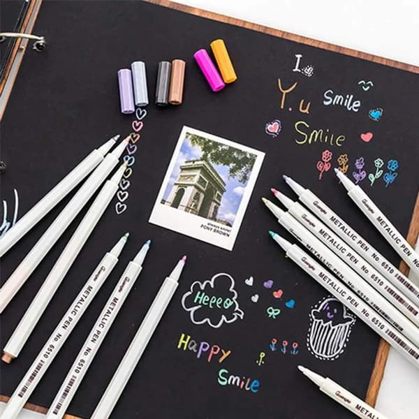 Permanent Metallic Marker Pennor Set, Jul, 20 Färger Metallic Pennor