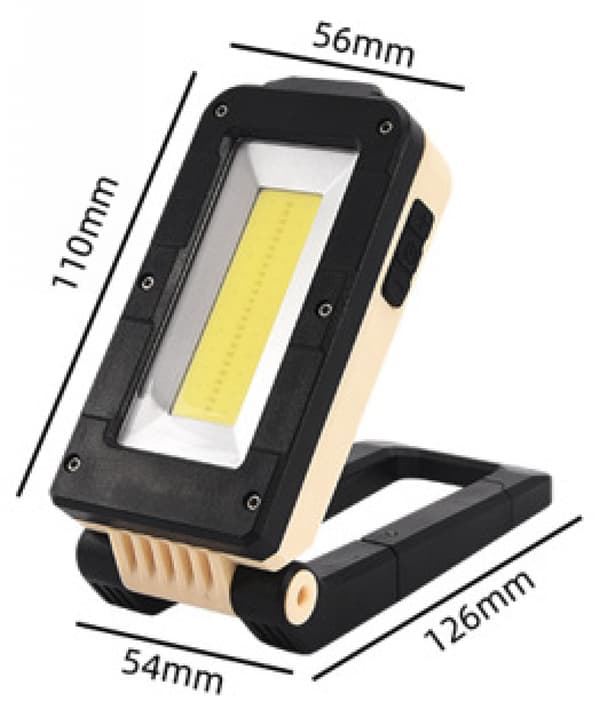 Svingbar LED-arbeidslampe med oppladbart batteri