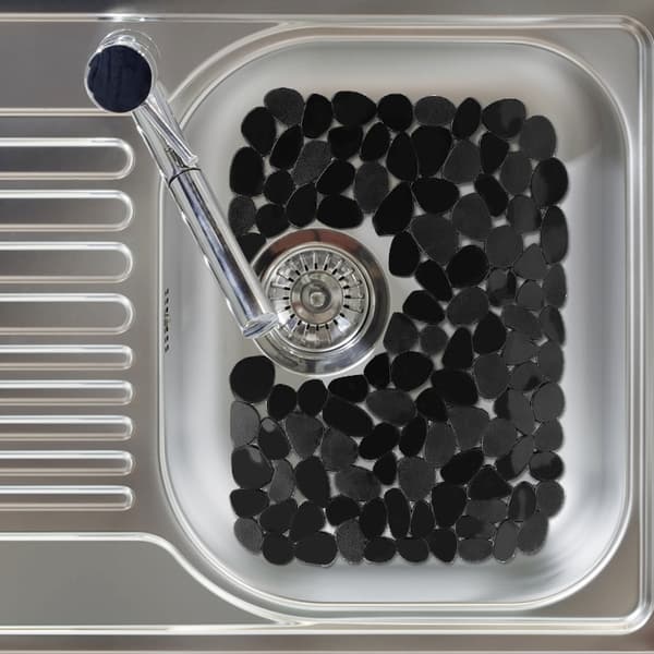 Oppvaskkummatte, justerbar svart PVC-oppvaskkumbeskyttelse for Sta