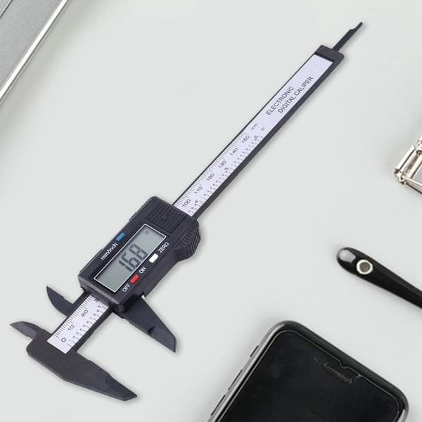 Digital Caliper Electronic Digital Caliper LCD Carbon Fiber Micrometer Gauge Gotd (Black)